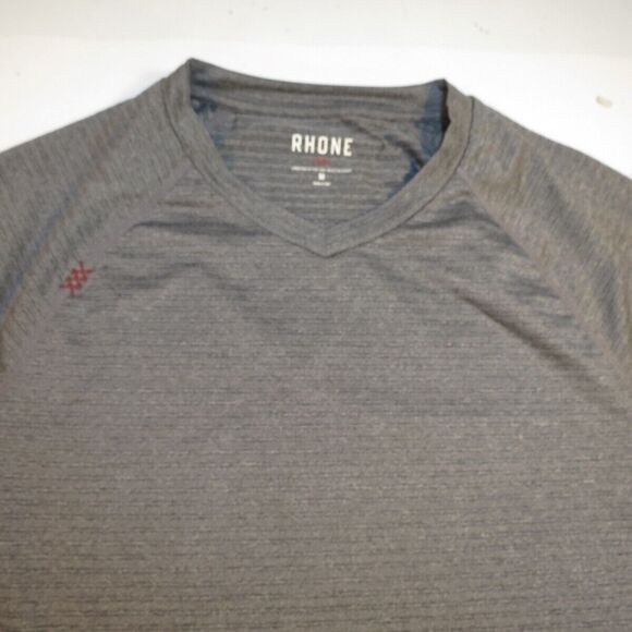 RHONE V NECK PERFORMANCE ATHLETIC TEE T SHIRT Mens M Gray - Picture 1 of 3